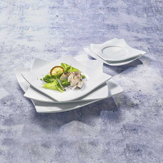 DURHAM Teller, Menü - 22,8 x 22,8 cm - geschwungene Fahne