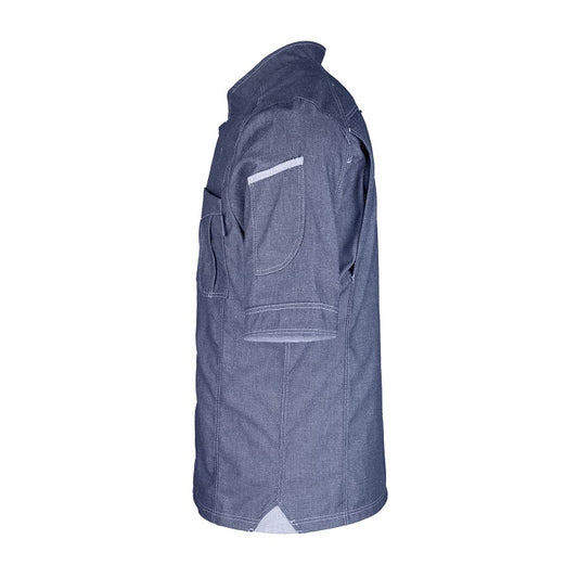 Herren-Kochjacke (Halbarm) - Jeans - XL