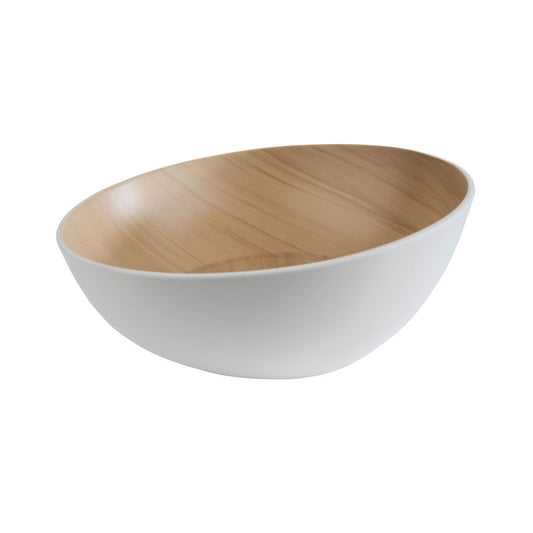 FRIDA LOCK Schrägschüssel Ø 28,5 x 10/14 cm - Inhalt 2,6 l - Melamin - Holz/Weiß