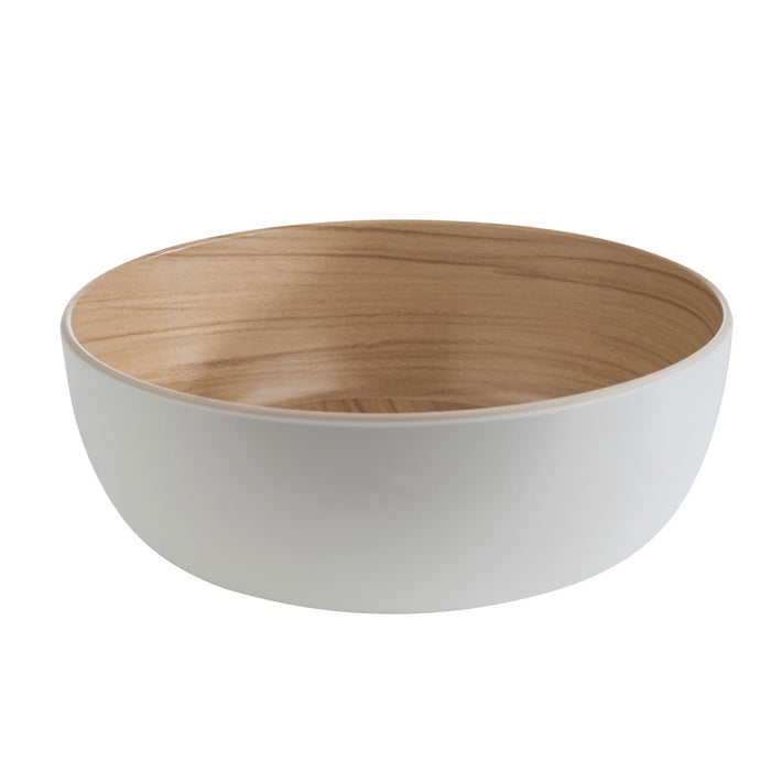 FRIDA Schüssel Ø 30 x 9,5 cm - Inhalt 4,7 l - Melamin - Holz/Weiß