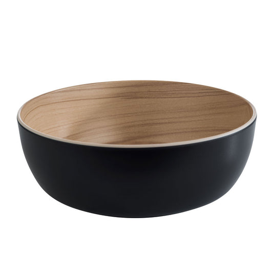 FRIDA Schüssel Ø 30 x 9,5 cm - Inhalt 4,7 l - Melamin - Holz/Schwarz