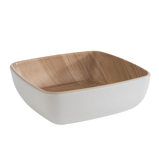 FRIDA Schüssel 12,5 x 12,5 x 4,5 cm - Inhalt 0,37 l - Melamin - Holz/Weiß