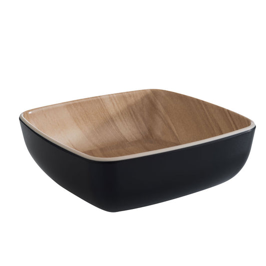 FRIDA Schüssel 12,5 x 12,5 x 4,5 cm - Inhalt 0,37 l - Melamin - Holz/Schwarz