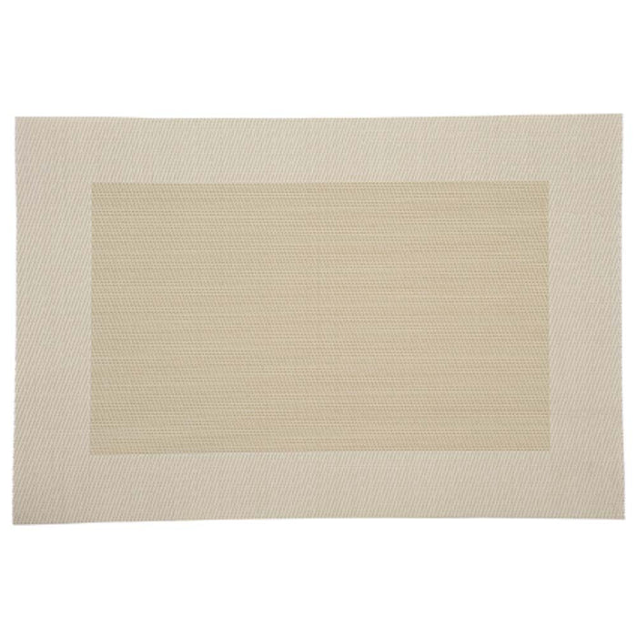 Platzset aus Kunststoffgeflecht 43 x 29 cm Beige mit Rand robust & pflegeleicht