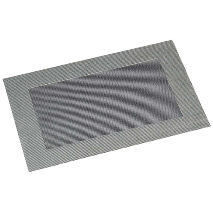 Platzset aus Kunststoffgeflecht 43 x 29 cm Silber mit Rand robust & pflegeleicht