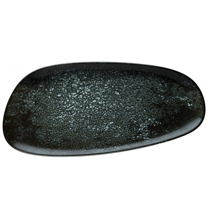 COSMOS BLACK Platte Ø 36 x 17 cm - organische Form
