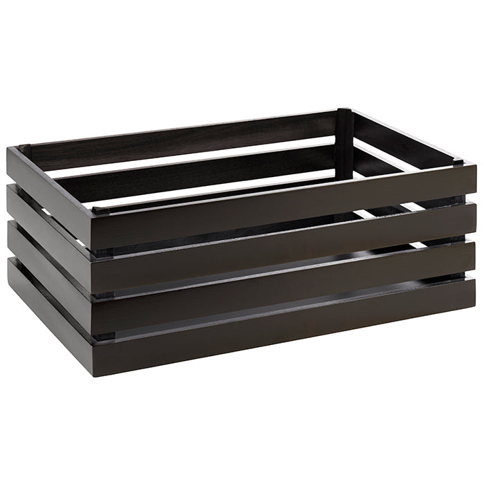 Holzkiste 55.5 x 35 x 20 cm (zu GN 1/1) - Akazie schwarz
