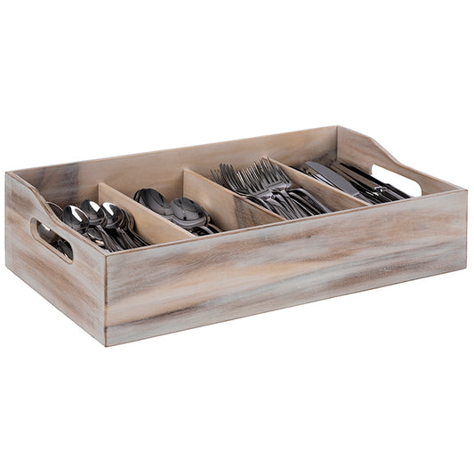 VINTAGE Besteckkasten - 51 x 28 x 14,5 cm - Akazienholz