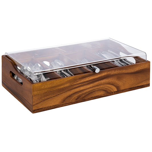ACACIA Besteckkasten (mit Deckel) - 51 x 28 x 14,5 cm - Akazienholz