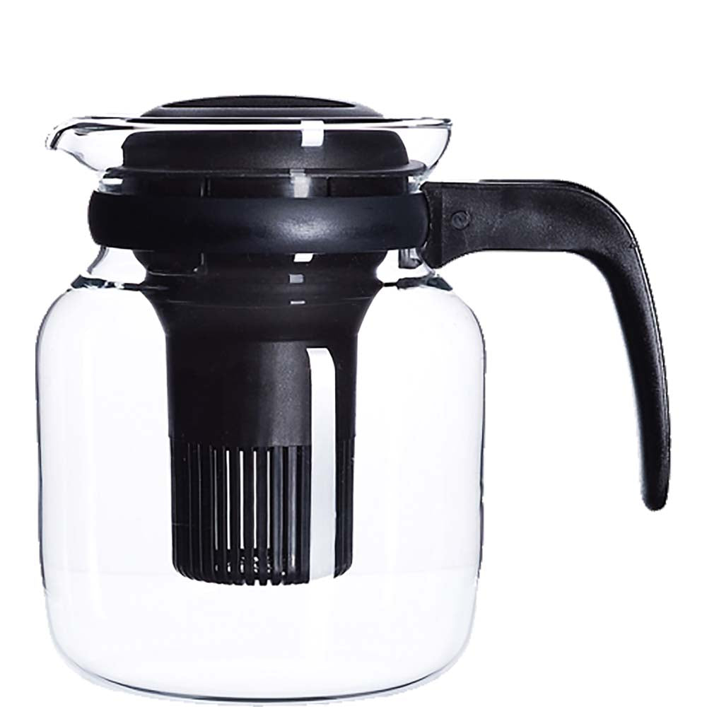 MATURA Glaskanne m. Sieb - 1,25l - Ø 12,7 x 16,4 cm-Deckel schwarz