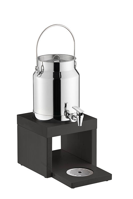 BRIDGE Milchdispenser - 3 Liter Edelstahl 18/8 - Schwarz - Buche