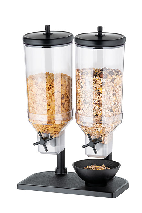 FRESH+EASY Cerealienspender - 2 x 4,5 l - Transparent, Schwarz