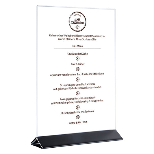 SIGN Kartenhalter, 2 - teilig - 10,5 x 7 x 17 cm - Transparent, Schwarz