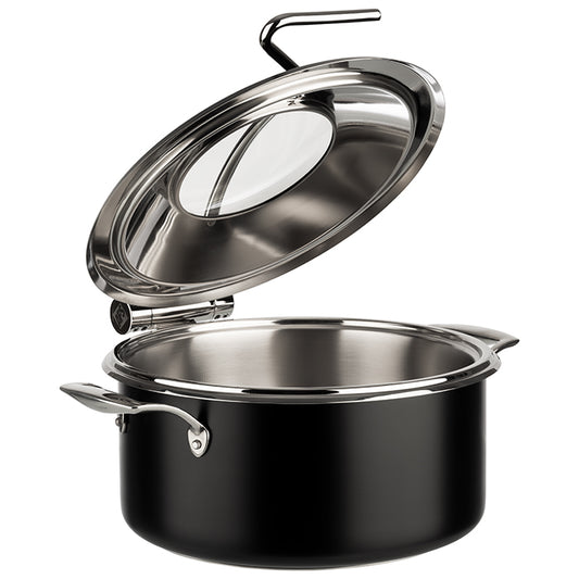 Chafing Dish, 4 - tlg. Set - Ø 30,5 x 17,5 cm - 4 Liter - Schwarz