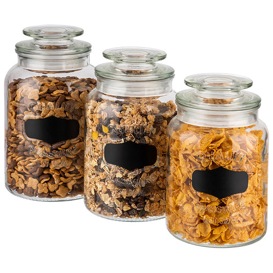 CANISTER - Vorratsglas - Ø 11x 18 cm - 1 L - Transparent - Glas, Polyethylen