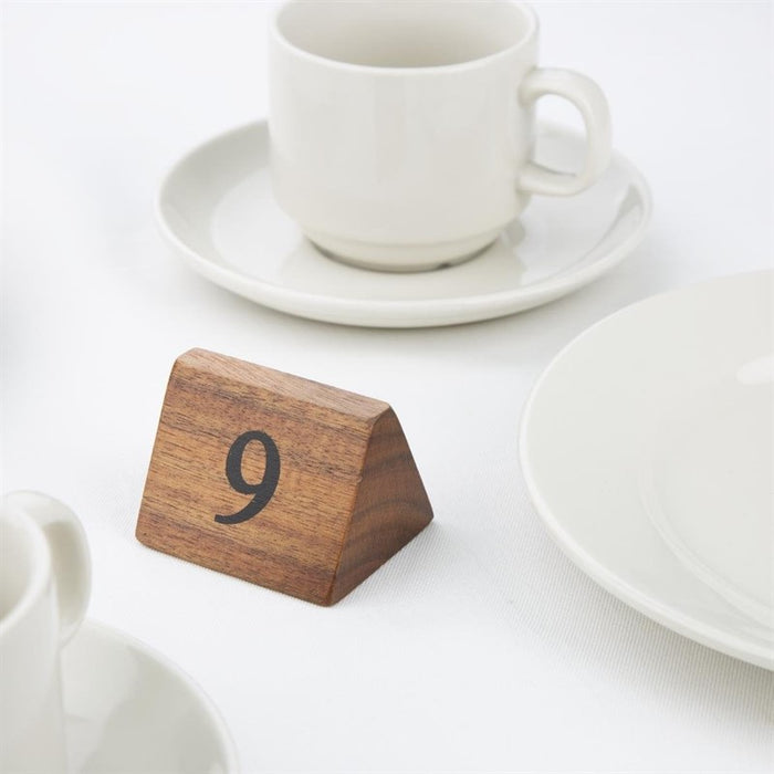 MARA - Tischnummernschild - 3,5 x 3,5 x 5,5 cm - 1-10 - Akazienholz