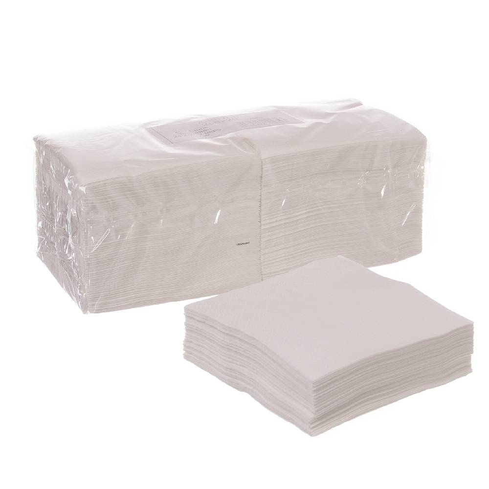 Cocktail-Serviette - 24 x 24 cm - 1/4 Falz - 2 - lagig - Weiß (250 Stk.)