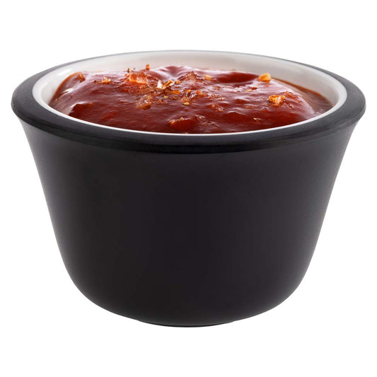 Dipschälchen - (Ø 6 x 4 cm - 0,04l) - Melamin - Weiß/Schwarz (6 Stück)