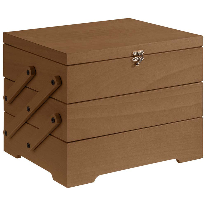 SEWING BASKET Buffetbox - 26 x 29 x 28 cm - Dunkles Eichenholz