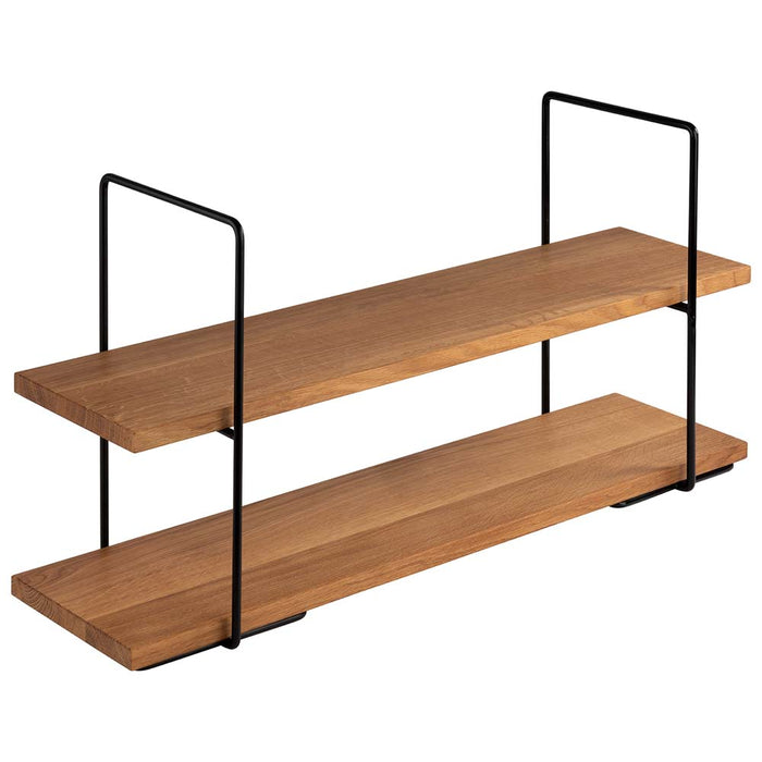 PERFECTO LARGE - Etagère - 2 stufig - 80 x 23 x 40,5 cm - Metal/Eichenholz