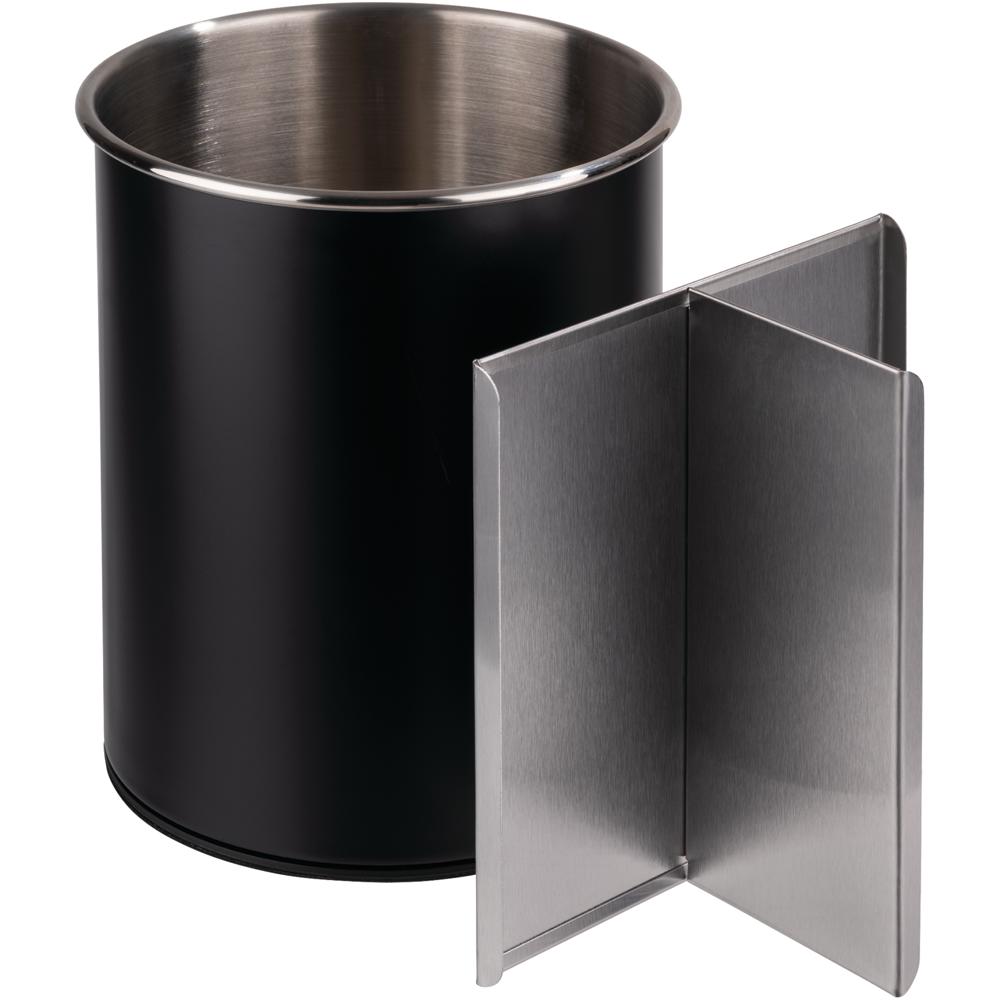 Besteckbehälter - (Ø 13 x 16,5 cm) - Edelstahlt - Schwarz