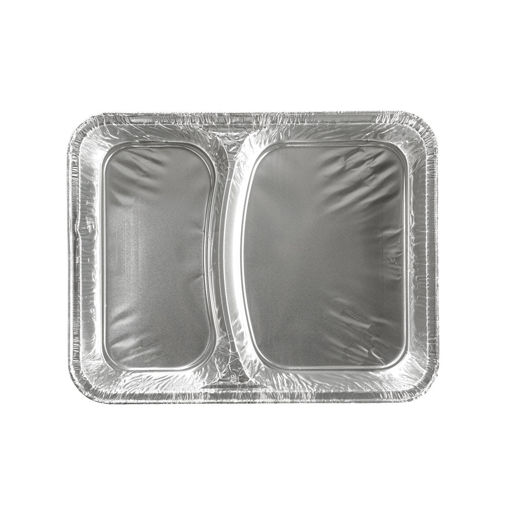 Alu-Menüschalen 2-teilig flach - 22,7 x 17,7 x 3 cm