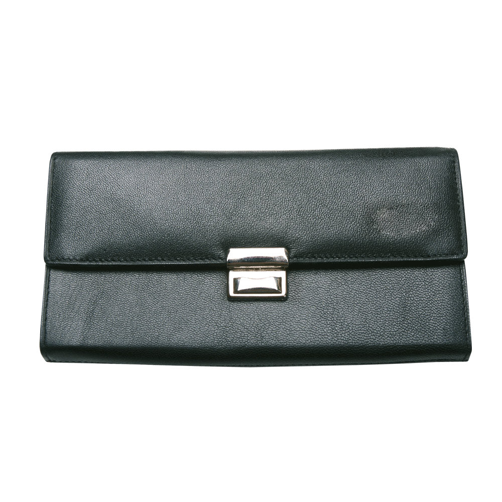 Kellnerbörse 7-fach aus Leder - Schwarz