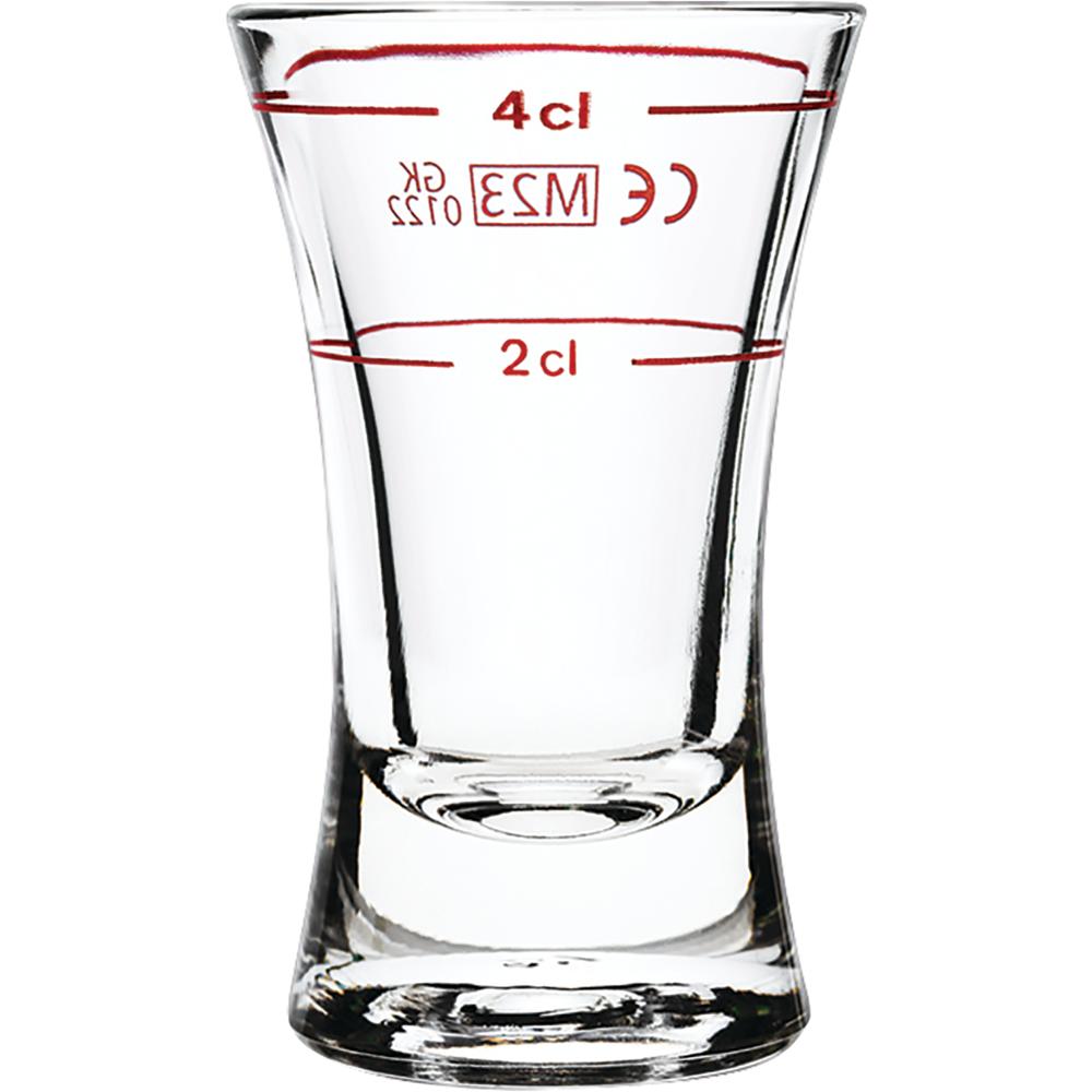 WACHTMEISTER Schnapsglas - 5,6 cl - (Ø 5,1 x 8,5 cm) - geeicht /-/ 2 + 4 cl