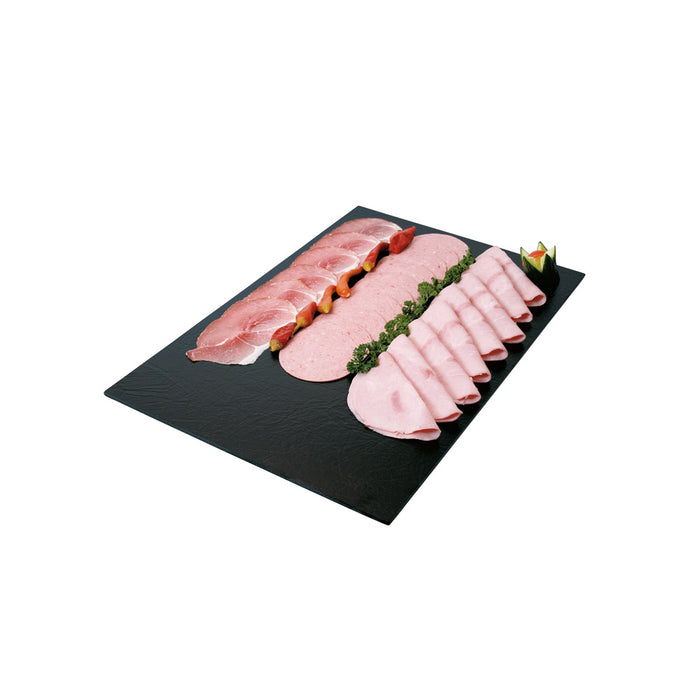 Kunstschieferplatte "Gastronorm" - 53 x 32,5 cm GN 1/1 (6 Füße - tiefschwarz)