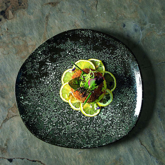 COSMOS BLACK Teller, tief - Ø 26 cm - organische Form - Inhalt 79 cl