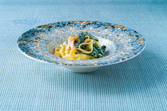 LUCA MOSAIC GOURMET Pastateller - Ø 28 x 6 cm - 40 cl - Blue