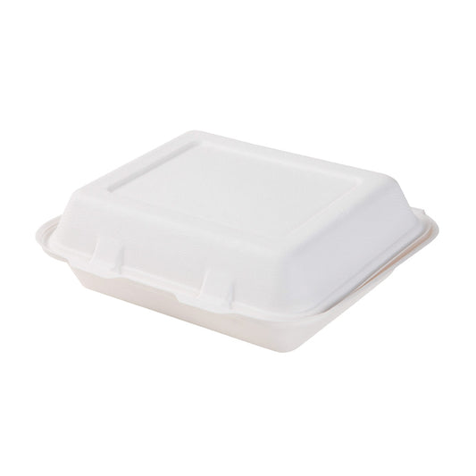 GREENHORN Zuckerrohr Klappdeckel-Behälter 22 x 18,5 x 7 cm- Inhalt 1655 ml (50 Stück)