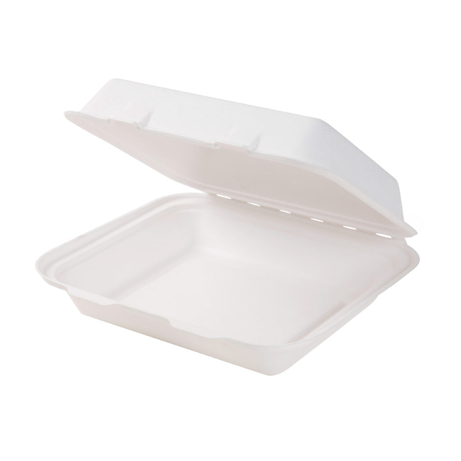 GREENHORN Zuckerrohr Klappdeckel-Behälter 22 x 18,5 x 7 cm- Inhalt 1655 ml (50 Stück)