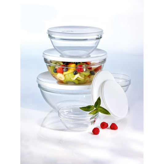 EMPILABLE Glasschüssel mit Deckel - Ø 17 x 7,8 cm (Inhalt 1 l)