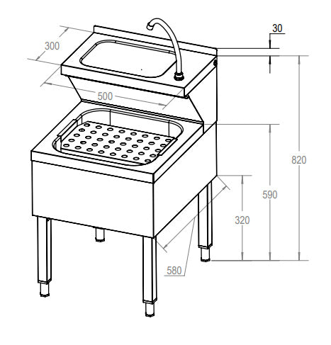 ECOLINE Handwasch-Ausgussbeckenkombination - 50 x 60 x 85 cm