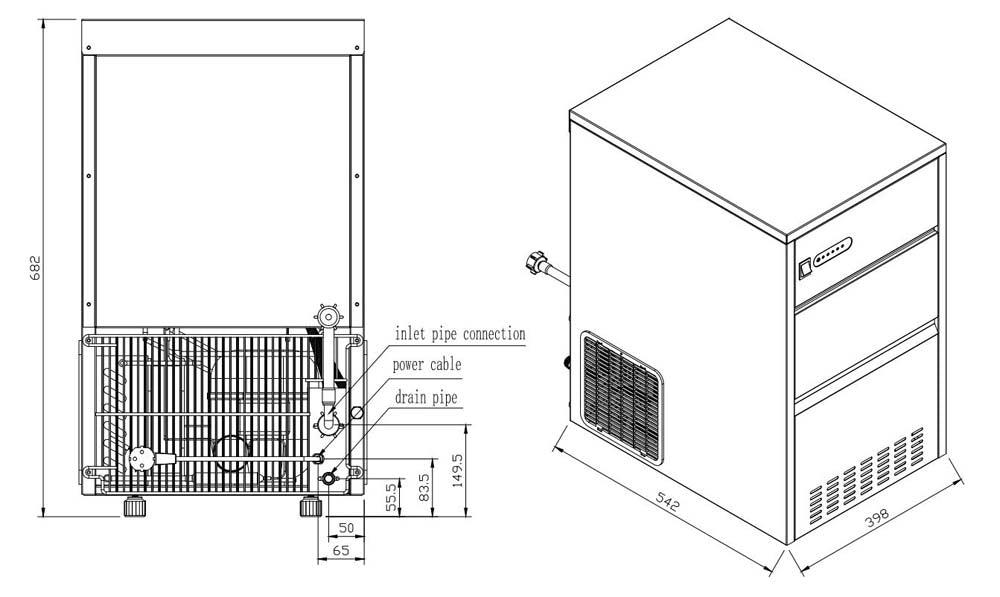 ECOLINE Eisbereiter für Hohlkegel - 50 kg