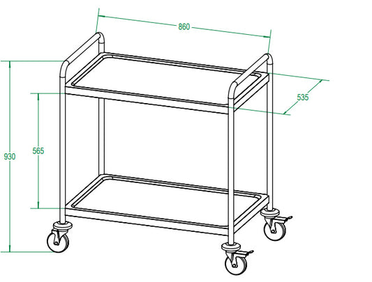 ECOLINE Servierwagen large mit 2 Böden