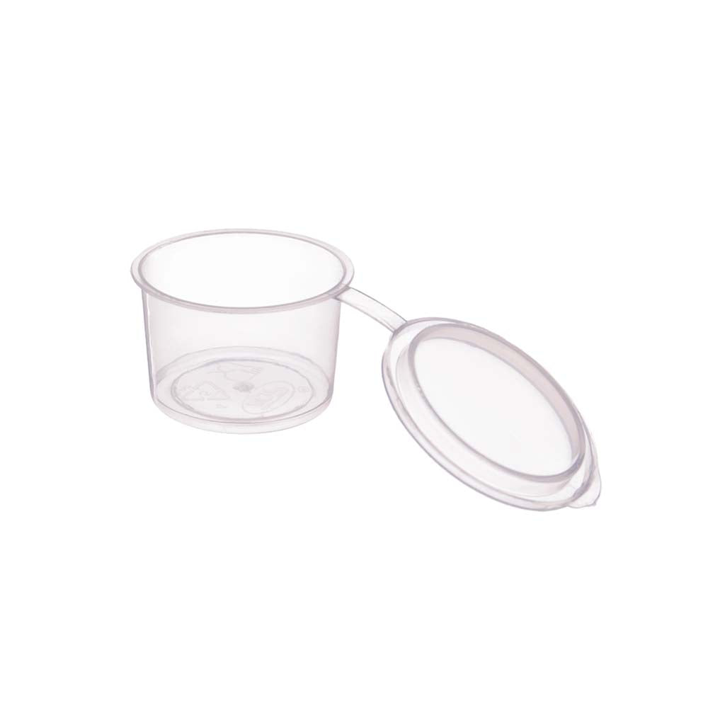 Saucenbecher mit Deckel - Ø 3,4 x 2,2 cm - 15 ml - klar (200 Stück)
