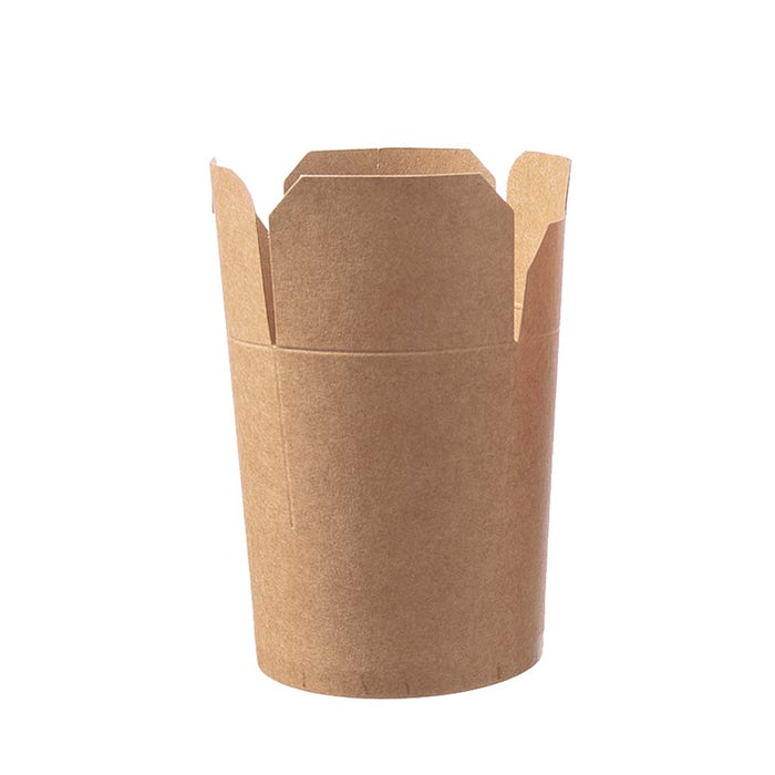 ASIA Food Container - Pappe - 470 ml - runder Boden - Braun (50 Stück)