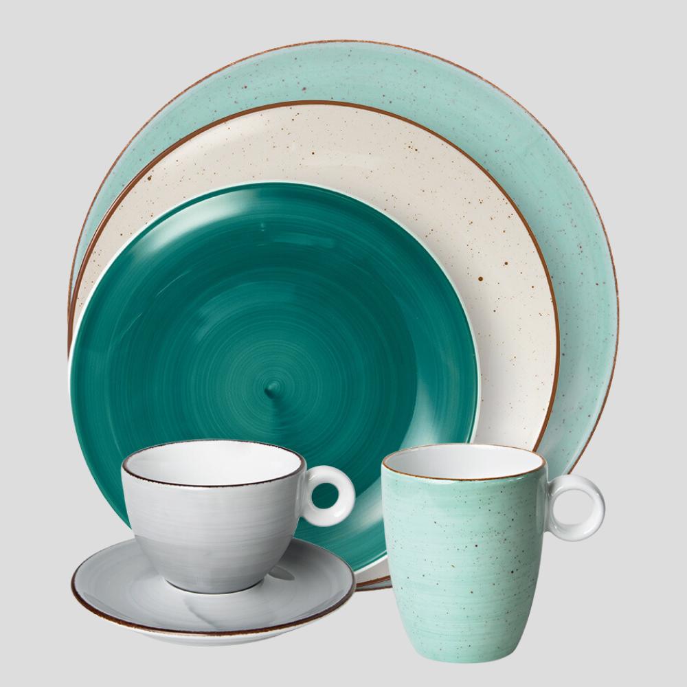 Farbige Geschirrserien