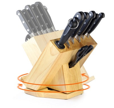 PREMIUM Messerblock 8-teilig - geschmiedet (Küchenmesser 9 cm, Tomatenmesser 12 cm, Brotmesser 21 cm