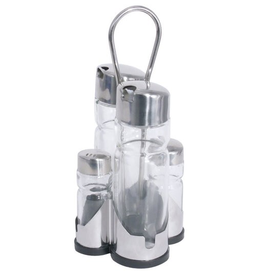 ECONOMY Menage 5-teilig - Essig & Öl, Salz & Pfeffer