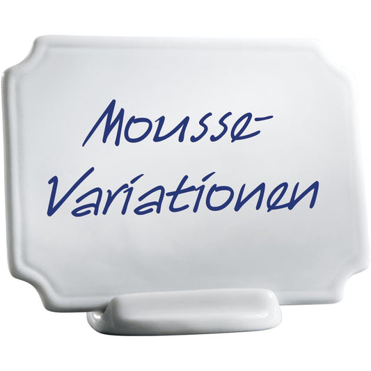 Buffetschild Porzellan mit Fuß - Größe 10 x 7,5 cm