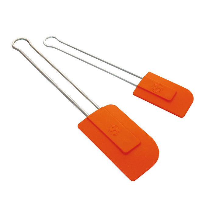 Stielschaber - Silikon Orange 5,5 x 8,5 cm - Länge 28,5 cm