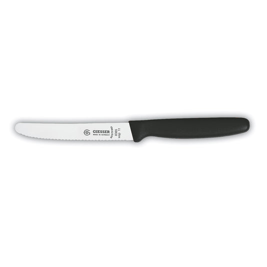 Allzweckmesser - Klinge 11 cm (Wellenschliff) - Schwarz
