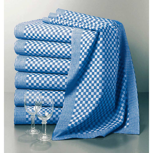 Grubentuch schwer 100 x 50 cm - blau-weiß (100% Baumwolle)