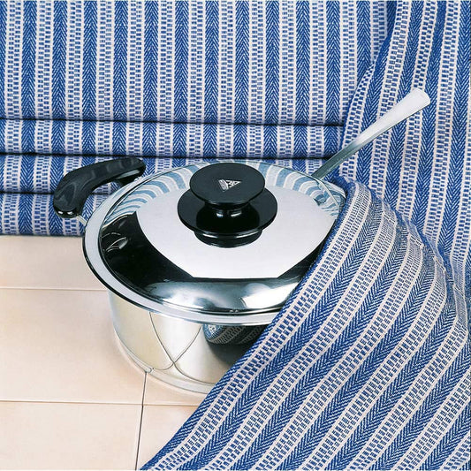 Torchon 48 x 90  cm - Blau-gestreift  - (100% Baumwolle)