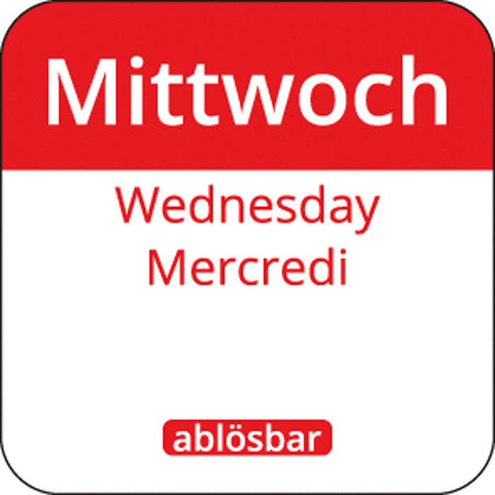 Tages-Etiketten 1" ablösbar - "Mittwoch" (1.000 Stück)