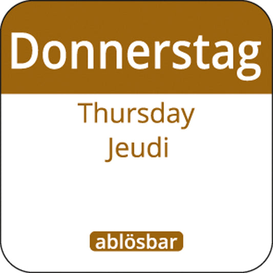 Tages-Etiketten 1" ablösbar - "Donnerstag" (1.000 Stück)