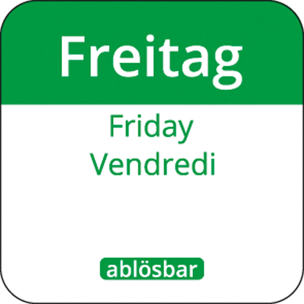 Tages-Etiketten 1" ablösbar - "Freitag" (1.000 Stück)